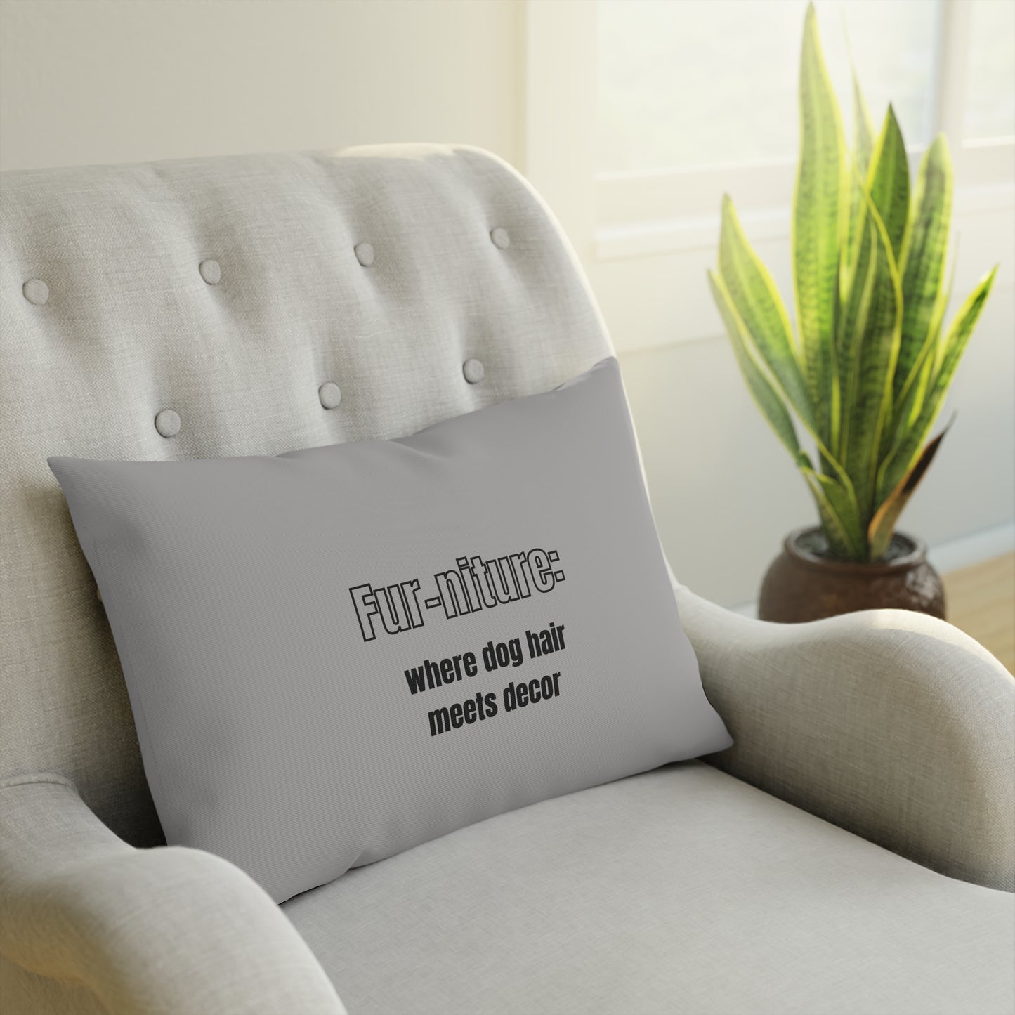 Cozy Cushion „Fur-niture: where dog hair meets decor“